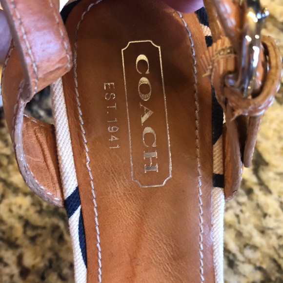 COACH Isabele Wedge A8199, Natural/Navy, Size: 6 - Picture 6 of 14